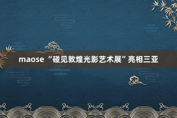 maose “碰见敦煌光影艺术展”亮相三亚