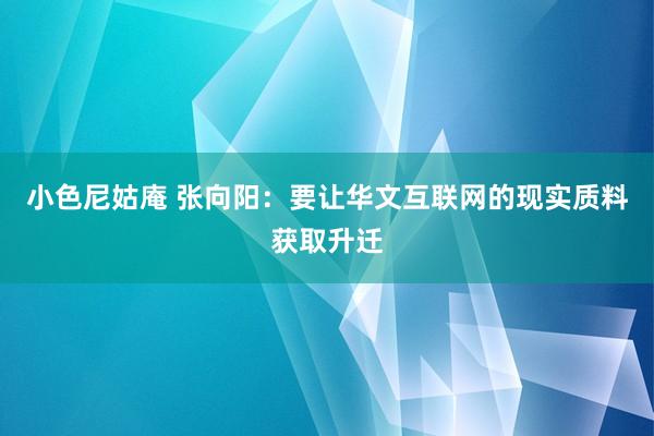 小色尼姑庵 张向阳：要让华文互联网的现实质料获取升迁