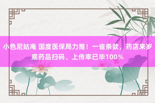 小色尼姑庵 国度医保局力推！一省条款，药店来岁底药品扫码、上传率已毕100％