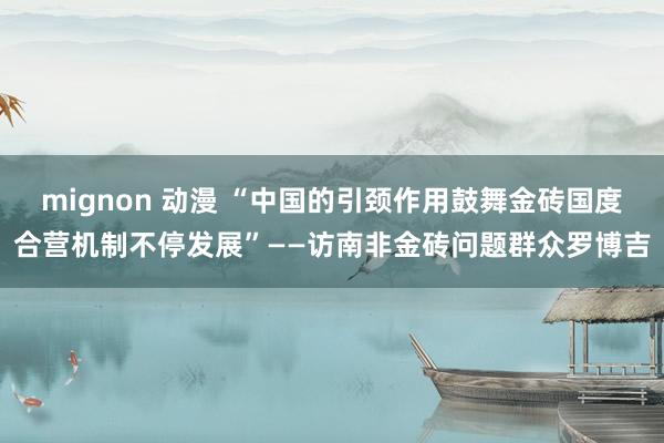 mignon 动漫 “中国的引颈作用鼓舞金砖国度合营机制不停发展”——访南非金砖问题群众罗博吉