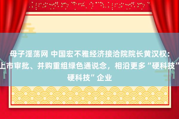 母子淫荡网 中国宏不雅经济接洽院院长黄汉权：开辟上市审批、并购重组绿色通说念，相沿更多“硬科技”企业