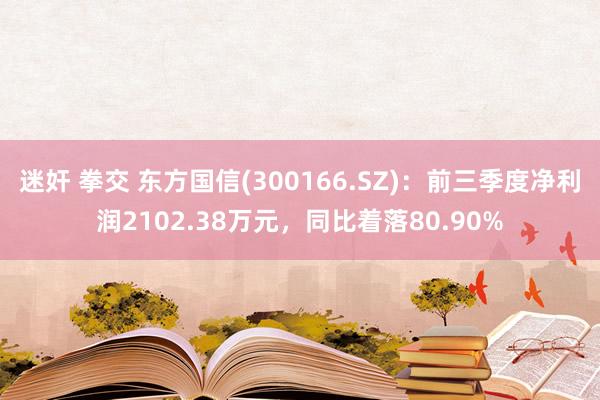 迷奸 拳交 东方国信(300166.SZ)：前三季度净利润2102.38万元，同比着落80.90%