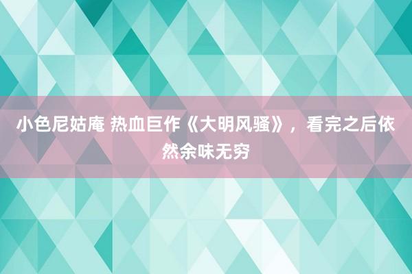 小色尼姑庵 热血巨作《大明风骚》，看完之后依然余味无穷