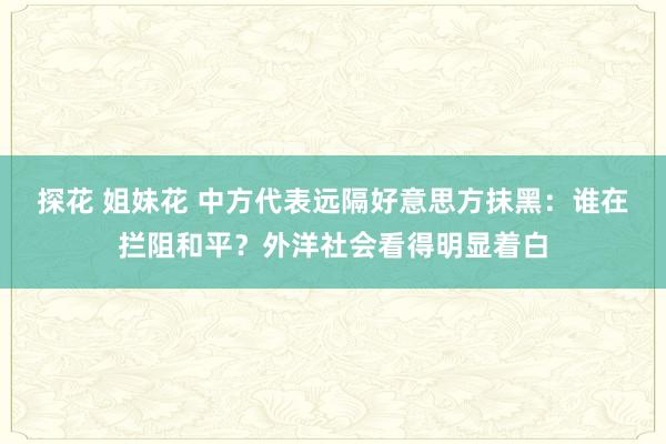 探花 姐妹花 中方代表远隔好意思方抹黑：谁在拦阻和平？外洋社会看得明显着白