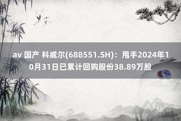 av 国产 科威尔(688551.SH)：甩手2024年10月31日已累计回购股份38.89万股