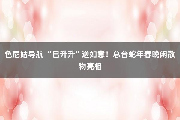 色尼姑导航 “巳升升”送如意！总台蛇年春晚闲散物亮相