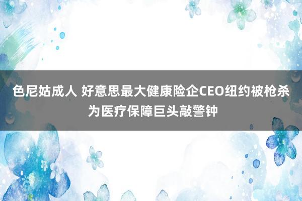 色尼姑成人 好意思最大健康险企CEO纽约被枪杀 为医疗保障巨头敲警钟