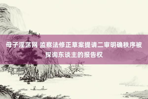 母子淫荡网 监察法修正草案提请二审明确秩序被探询东谈主的报告权