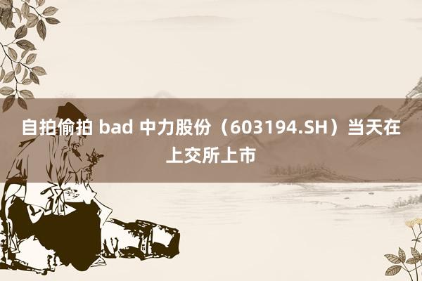 自拍偷拍 bad 中力股份（603194.SH）当天在上交所上市