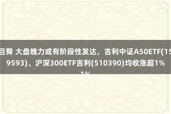 巨臀 大盘魄力或有阶段性发达，吉利中证A50ETF(159593)、沪深300ETF吉利(510390)均收涨超1%