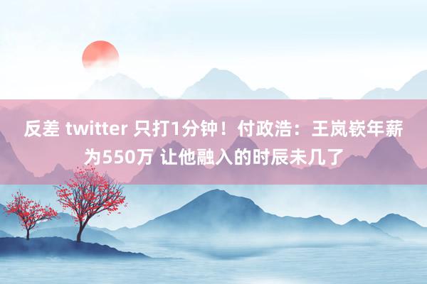 反差 twitter 只打1分钟！付政浩：王岚嵚年薪为550万 让他融入的时辰未几了