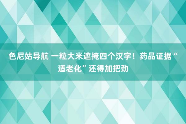 色尼姑导航 一粒大米遮掩四个汉字！药品证据“适老化”还得加把劲