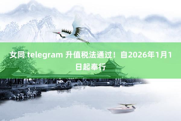 女同 telegram 升值税法通过！自2026年1月1日起奉行