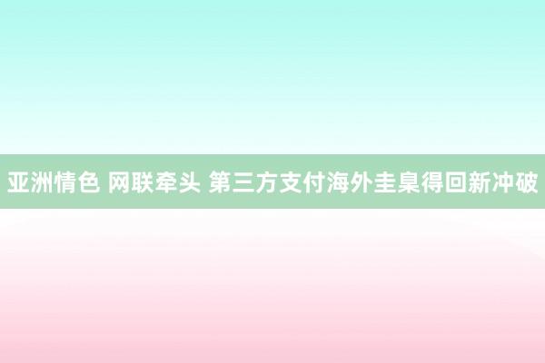 亚洲情色 网联牵头 第三方支付海外圭臬得回新冲破