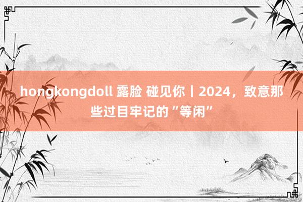 hongkongdoll 露脸 碰见你丨2024，致意那些过目牢记的“等闲”