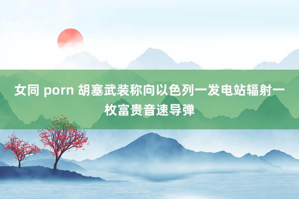 女同 porn 胡塞武装称向以色列一发电站辐射一枚富贵音速导弹