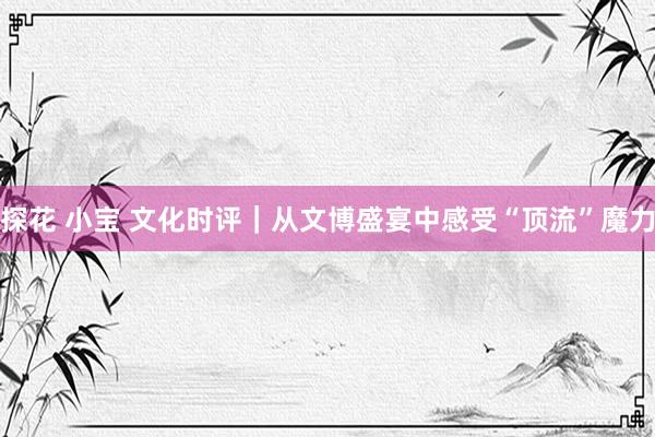 探花 小宝 文化时评｜从文博盛宴中感受“顶流”魔力