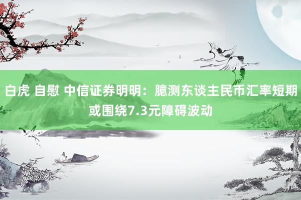 白虎 自慰 中信证券明明：臆测东谈主民币汇率短期或围绕7.3元障碍波动