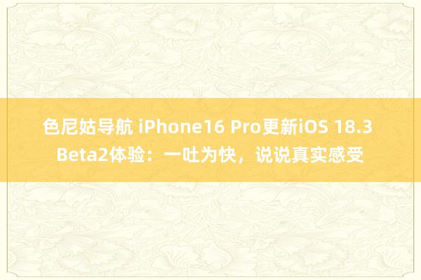 色尼姑导航 iPhone16 Pro更新iOS 18.3 Beta2体验：一吐为快，说说真实感受