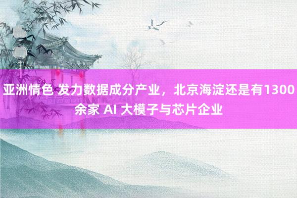 亚洲情色 发力数据成分产业，北京海淀还是有1300余家 AI 大模子与芯片企业