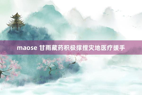 maose 甘雨藏药积极撑捏灾地医疗援手