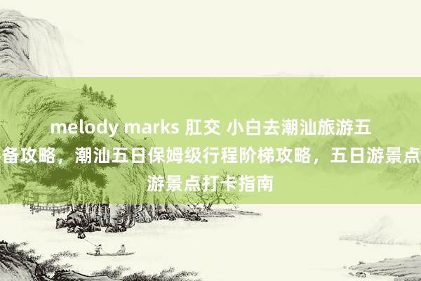 melody marks 肛交 小白去潮汕旅游五天四晚必备攻略，潮汕五日保姆级行程阶梯攻略，五日游景点打卡指南