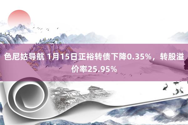 色尼姑导航 1月15日正裕转债下降0.35%，转股溢价率25.95%